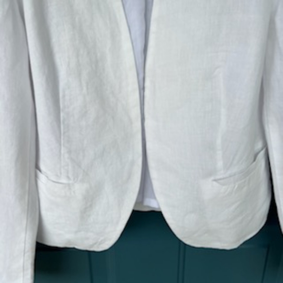 CYNTHIA ROWLEY WHITE LINEN JACKET SIZE MEDIUM - Picture 10 of 14